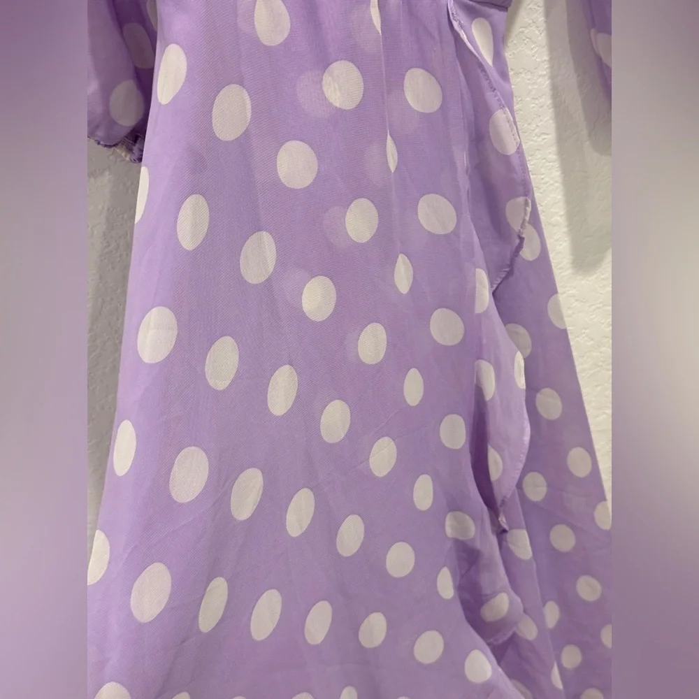 Danny‎ & Nicole Lavender Polka Dot Midi Dress